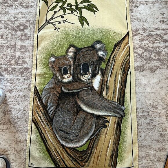 Linen cotton blend tea towel Koala DesignTowel - Picture 2 of 7